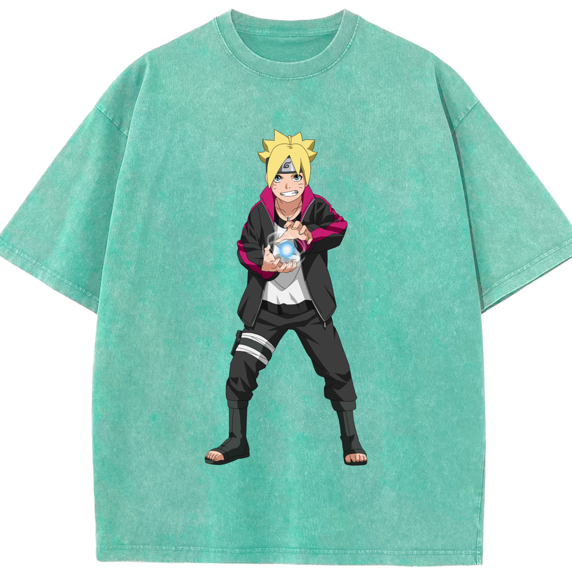 （画像用） NARUTO -ナルト- うずまき ボルト Uzumaki Boruto 綿100% ヴィンテージ風 半袖Tシャツ（フロントプリント）